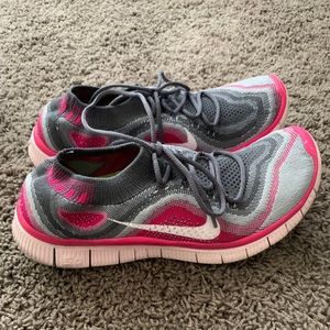 Nike Free 5.0 sneakers 8.5 fit 8 pink gray